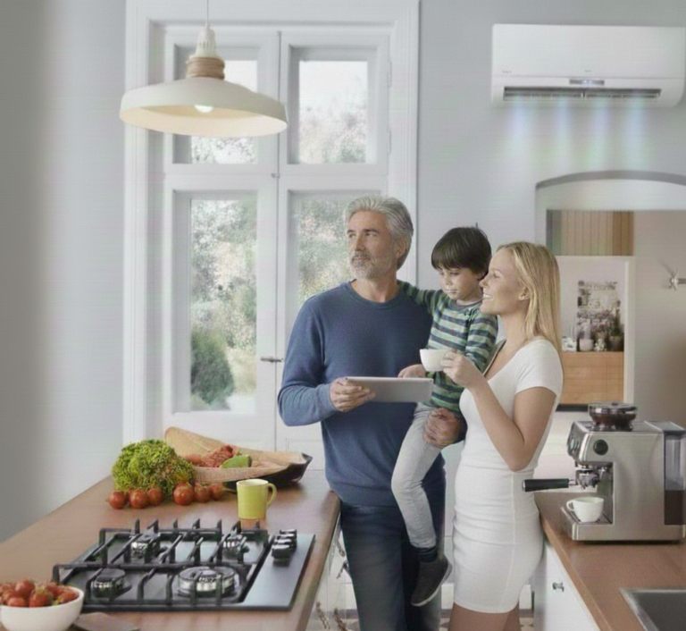 air conditioning happy family